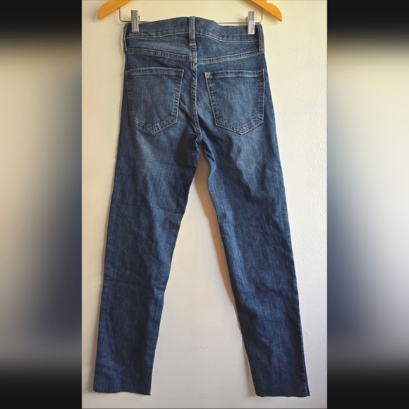 NWOT, Banana Republic, High Rise Slim Raw Hem Jeans, Medium Wash, 24/00 Long - Picture 4 of 7